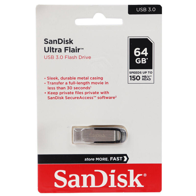 فلش مموری سندیسک Ultra Flair CZ73 USB 3 ظرفیت 64 گیگابایت
